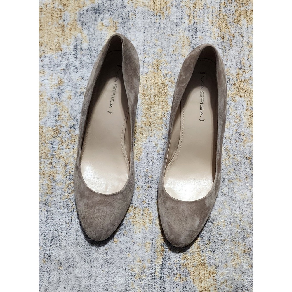 Via Spiga Women's Taupe Suede Wedge Dress Shoes Size 9 M